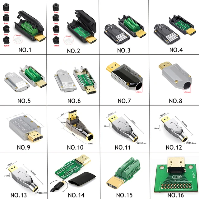 1PCS HDMI-Kompatibel 2,0 Stecker Männlich Stecker Breakout Terminals  Solderless/Löten Modulare Computer TV Video Stecker W/ Shell - AliExpress