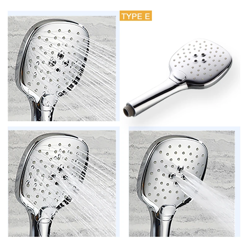 ABS Plastic Bathroom Shower Head Big Panel Round Chrome Rain Shower