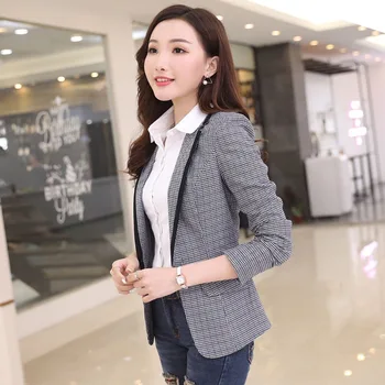 

Spring Autumn Women Blazers And Jackets 2020 New Fashion Plaid Suit Blazer MujerFemale Blaser Feminino Chaquetas