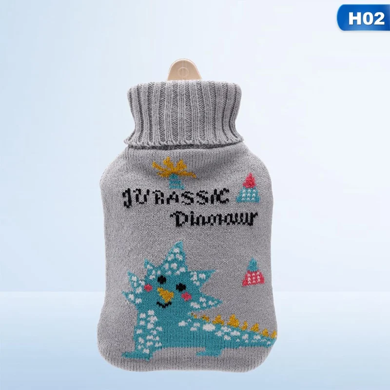 Вязаная бутылка для горячей воды с динозавром, 1000 мл, бутылка для горячей воды