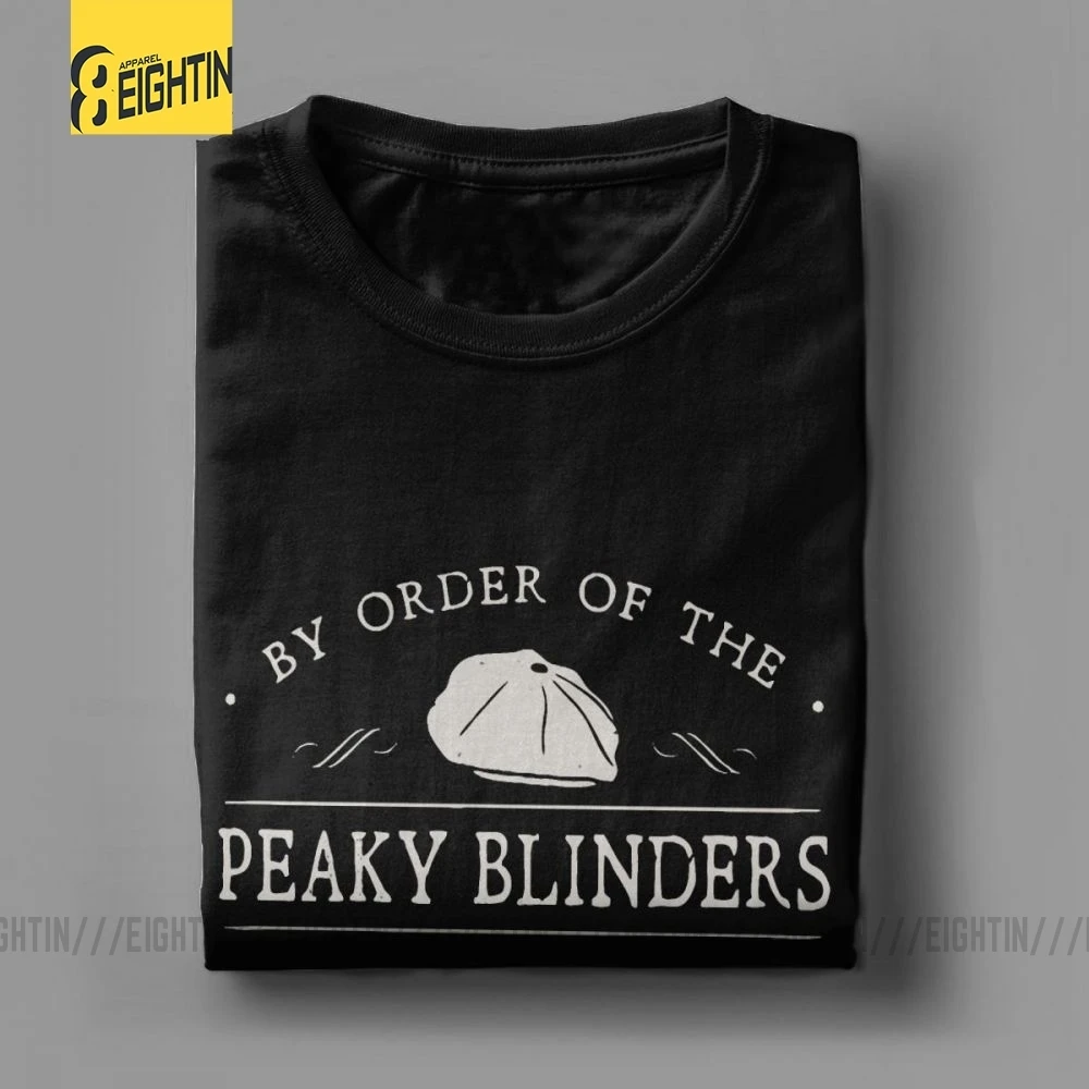 По заказу The Peaky Blinders мужские крутые принтованные футболки с круглым вырезом размера плюс футболки с коротким рукавом футболки хлопок
