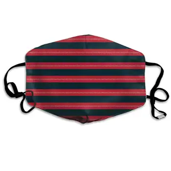 

Yacht Style Red Black Stripes Washable Reusable Mask, Cotton Anti Dust Half Face Mouth Mask For Kids Teens Men Women With