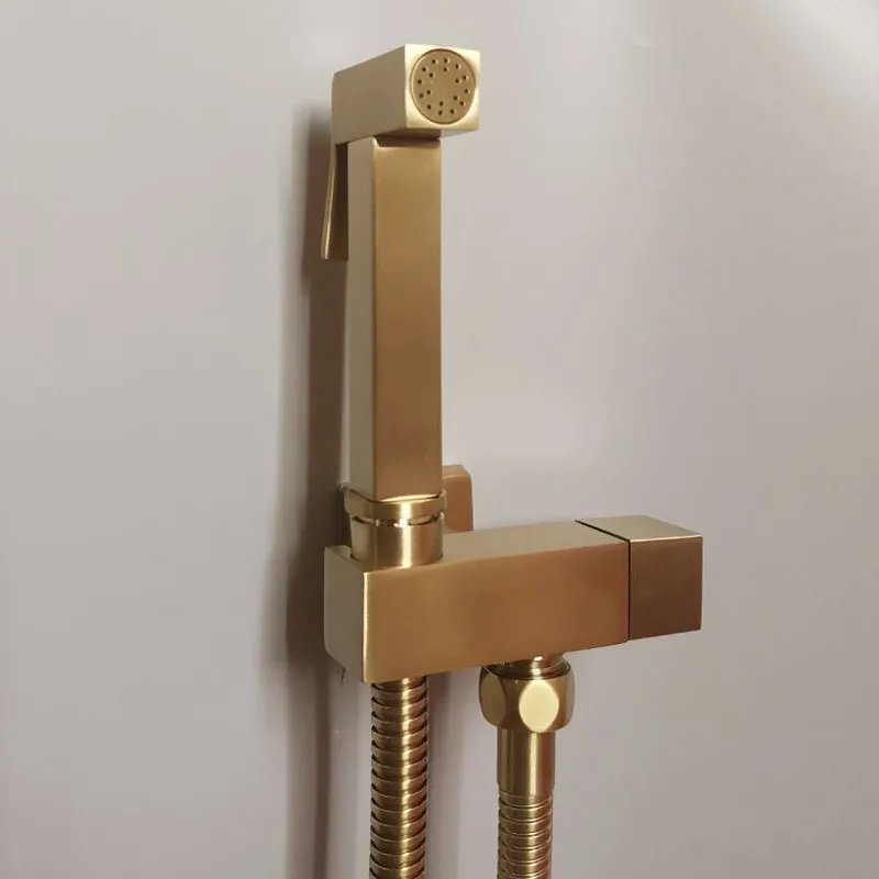 brushed gold Bidet Toilet Handheld Bidet Spray Brass cold Bidet Faucet