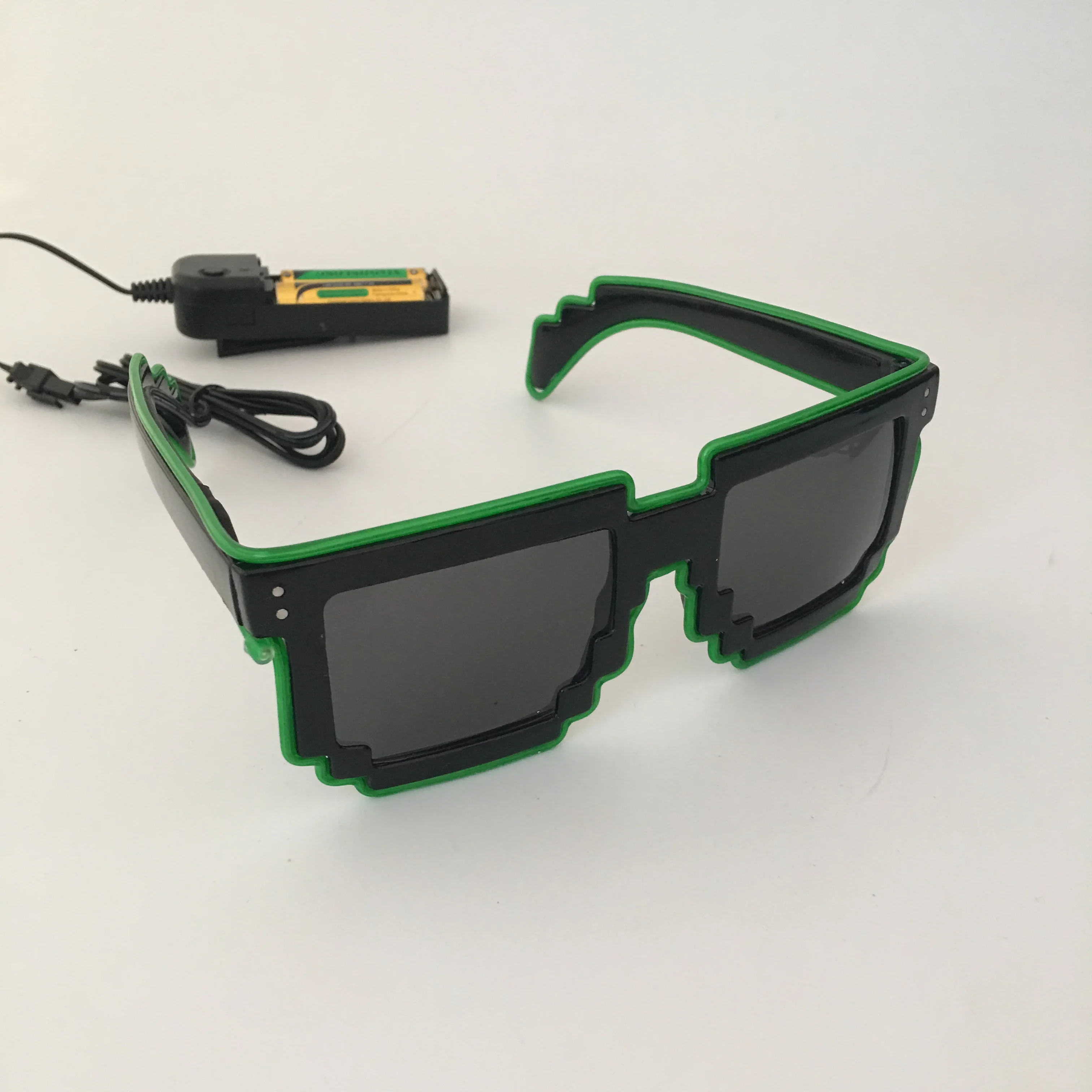 Светодиодный светящиеся очки EL Wire 8 bit, светящиеся вечерние очки, светящиеся очки, яркий светильник, праздничные вечерние светящиеся солнцезащитные очки