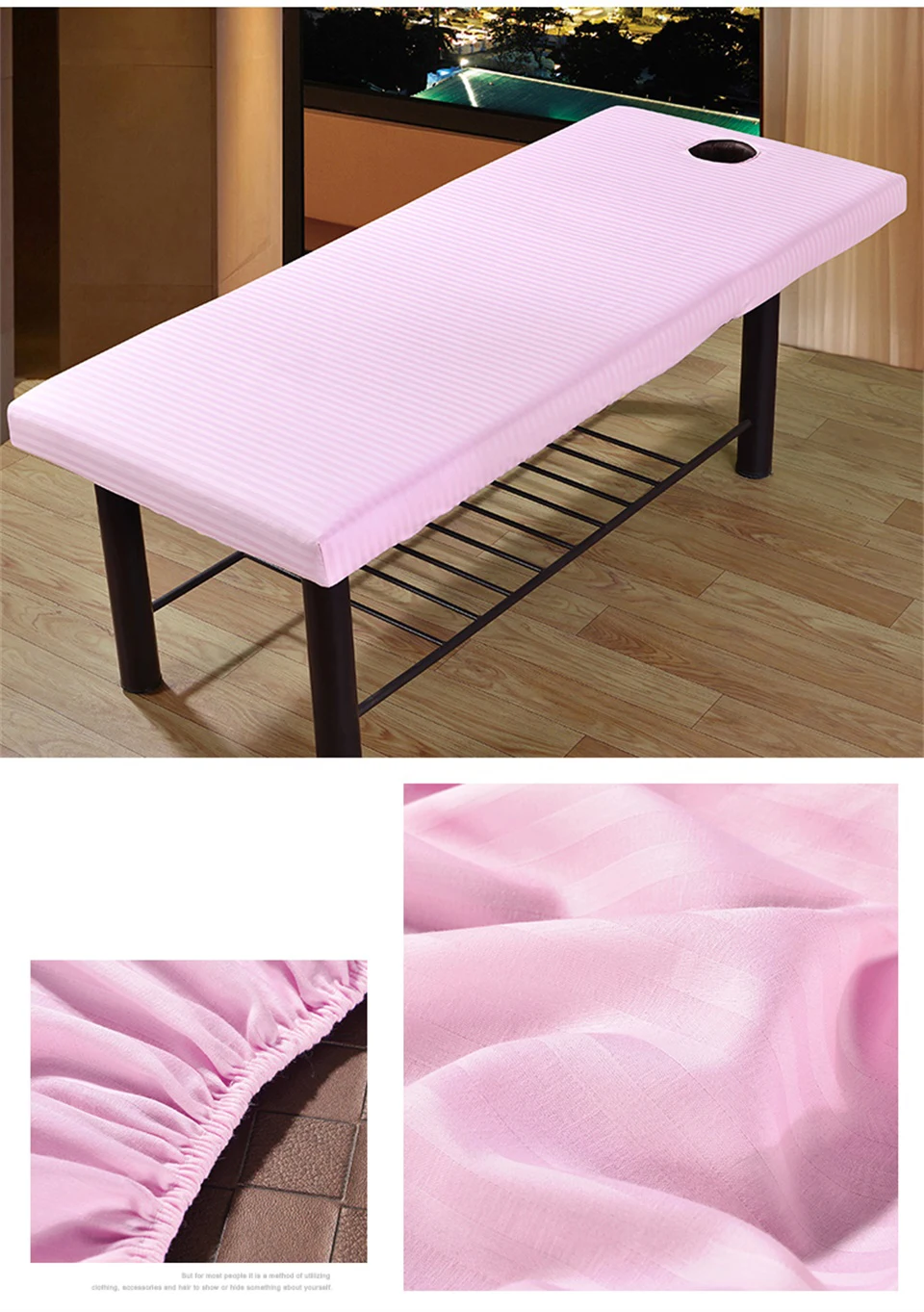 Pure color Beauty Massage Bed Sheet Cotton Elastic Rubber Band Bed Cover for SPA Treatment Bed Cover with Breath Hole sheet
