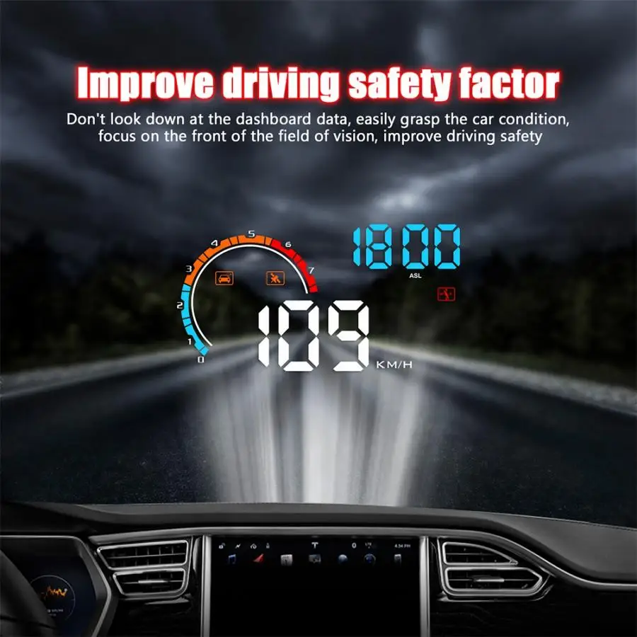 Универсальный D2500 4.8in Автомобильный дисплей HUD Дисплей проектор скорость расход топлива дисплей er аксессуары automovil