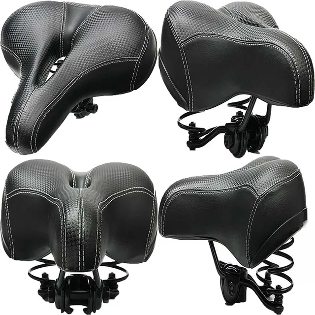 PU Leather Road Bike Saddle - Steel Rail, Hollow Design, Shock Absorbing Comfort Seat For Road & Mountain Bikes