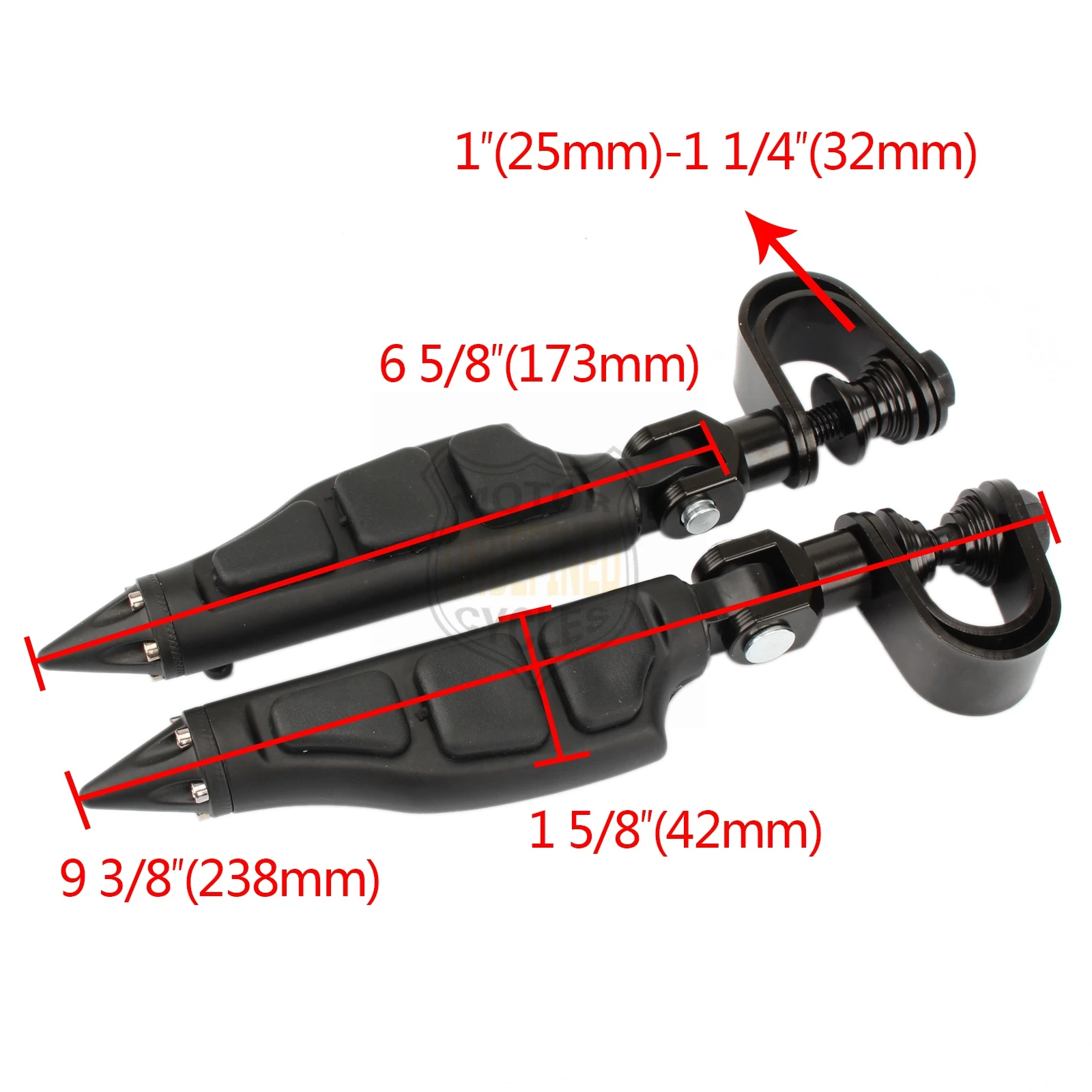 Skull Motorcycle Foot Pegs Highway Footrest Mount 1 1/4" Engine Guard Crash Bar for Harley Sportster Touring Dyna Softail V-Rod