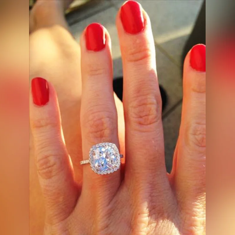 Huitan New Engagement Ring Classic Jewelry Design Bright Square CZ Sweet Romantic Wedding Rings for Women Party Accessories | Украшения и