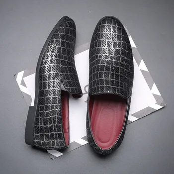 

Fashion business Dress Shoes gold mens loafers leather Oxford Shoes for Men Formal Mariage Driving Footwear Wedding party Shoes