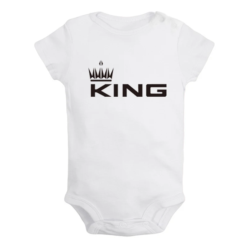 

The King Imperial Crown King of The Hammers Queen's Birthday Design Newborn Baby Outfits Jumpsuit Print Infant Bodysuit Clothes
