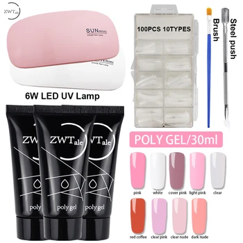 

Poly Gel Set UV Gel Nail Polish Art Qucik Building Nails Extentions Gel Varnish Manicure Tips Polygel with Lamp