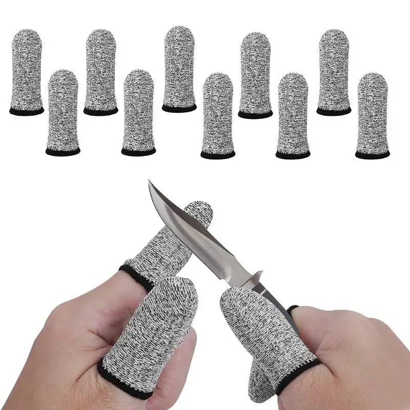 10pcs Finger Cots Cut Resistant Finger Sleeves Thumb Protector Reusable Fingertip Covers for Kitchen Work Sculpture Garden Craft