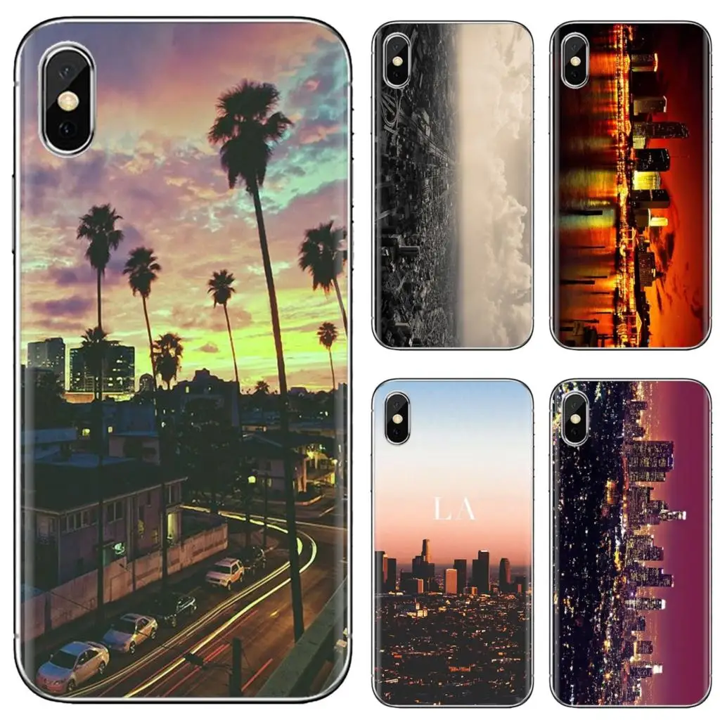 Мягкая сумка чехол для iPhone 11 Pro 4 4S 5 5S SE 5C 6 6S 7 8X10 XR XS Plus Max iPod Touch Sunset Los Angeles city USA |