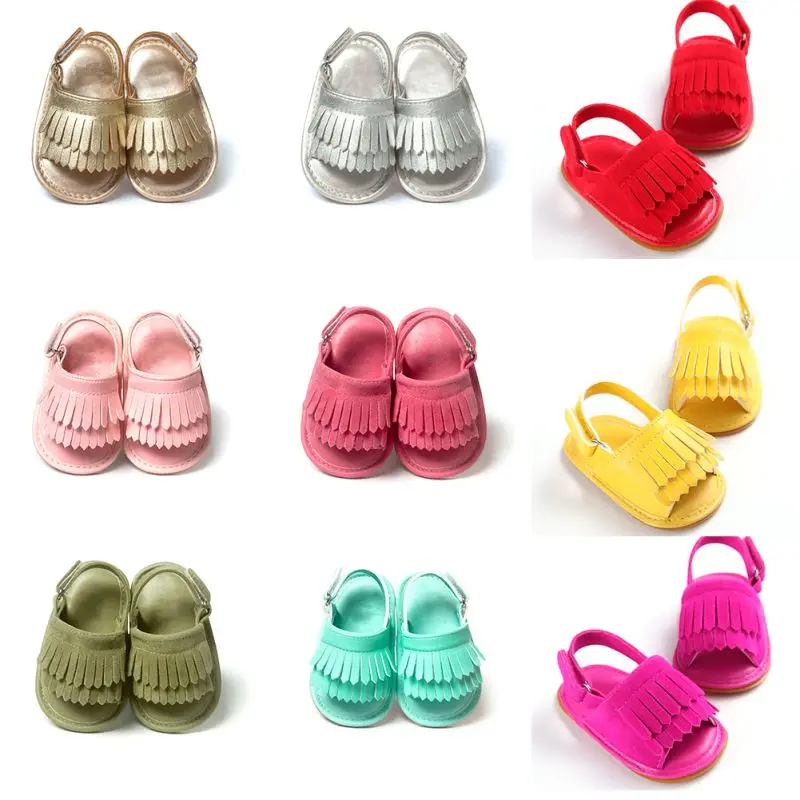 Baby Girl Sandals Summer Baby Shoes Casual Fashion Girl Shoes Sandals For Girls PU Fringed 9 Colors