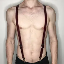 Фетиш мужчины гей нагрудный ремень Регулируемый Готический кожаный топ ремень панк Рейв клетка для тела жгут для БДСМ бондаж гей секс игра