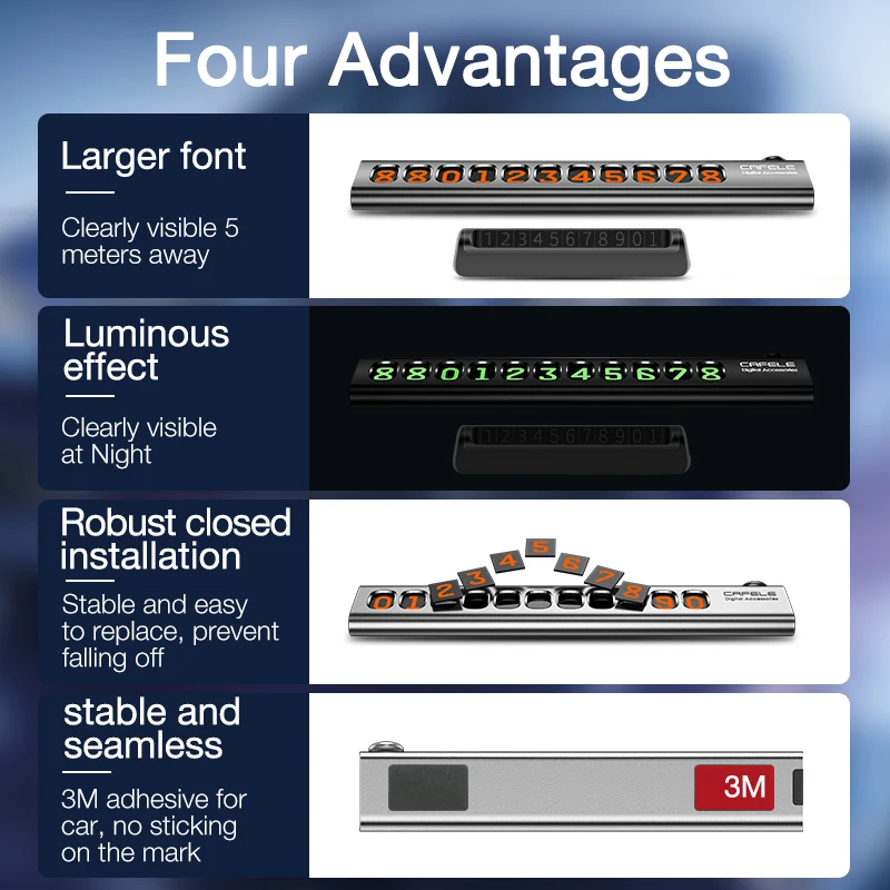 Cafele Временная парковочная карта Мобильный телефон номерной знак парковочная карта для автомобильного интерьера аксессуары