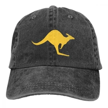 Австралийский кенгуру прыжок Casquette черный унисекс Мужские Женские джинсовые бейсболка с ремешком кепки Регулируемый Гольф папа шляпа