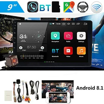 

2 Ingot Car Radio 9 Inch HD Car MP5 Quad Core Multimedia Player Android 8.1 Car Radio GPS Navigation WiFi Bluetooth Support Mirr