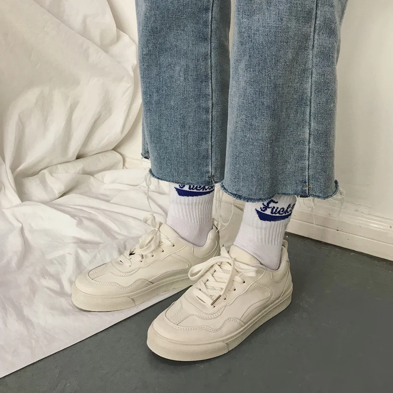 2019 Весенние Новые повседневные белые туфли женская обувь на платформе Кроссовки