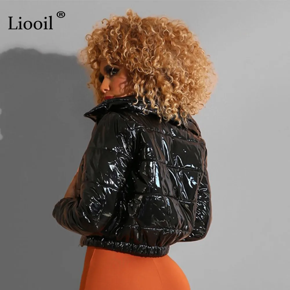 Finest Liooil Warm Winter Coats And Jackets Women 2019 Autumn Streetwear Long Sleeve Zip Up Sexy Short Coa
