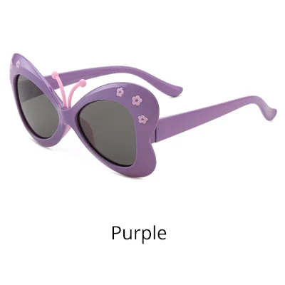 Purple Ralferty сладкие девочки солнцезащитные очки поляризованные детская Гибкая Бабочка солнцезащитные очки для детей UV400 модные уличные очки оттенки K8029 - Цвет линз: Purple
