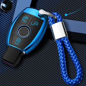 

Chrome TPU Car Key Case Protective Cover Bag Shell For Mercedes Benz W205 W212 A B C E S Class GLC GLS GLA GLK AMG Accessories