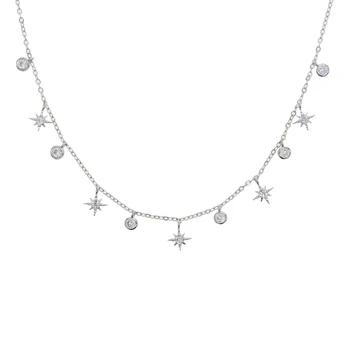 

2020 New Luxury Northstar Star Charm Statement Necklaces Christmas Gift Necklace Fashion Jewelry Pave Cz for Women 35+10cm size