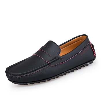 

Men Leather Shoes Fashion Korea Men Loafers Comfortable Round Toe Business Shoes Black Men Dress Shoes Soft Men Peas Shoes %