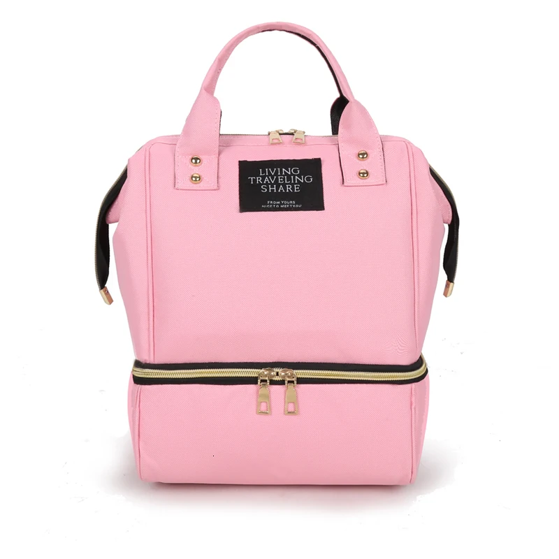 Pink Модный рюкзак для мамы, многофункциональная сумка для подгузников для мам, водонепроницаемая сумка для подгузников, дорожная сумка для коляски - Цвет: Pink