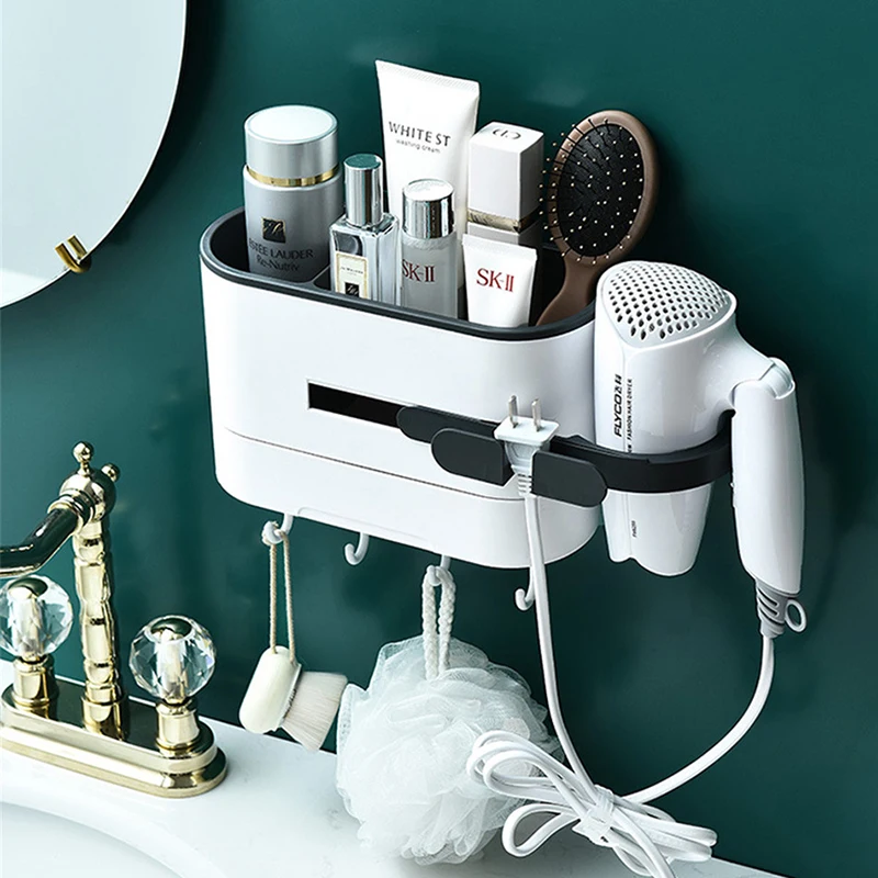 Wall mounted Bathroom Rack Shampoo Cosmetic Shower Rack Hairdryer