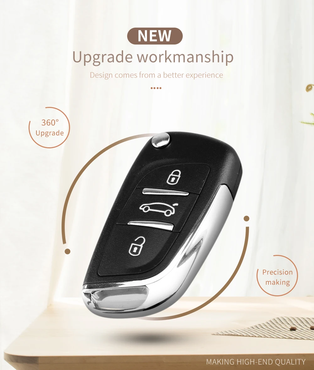 KEYYOU модифицированный 2/3 Складной флип-чехол для автомобильного ключа для CITROEN C2 C3 C5 C6 C8 с VA2 Blade CE0536