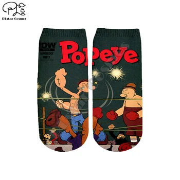 

Plstar Cosmos Cartoon Summer 3DPrint Socks Popeye Sailor Spinach Half-Hose Man And Women Unisxe High Quality Dropshopping-a1