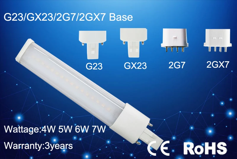 Светодиодная лампа G23/GX23/2G7/2GX7 5 шт. горизонтальная подсветсветильник CE RoHS 4 Вт 6 7