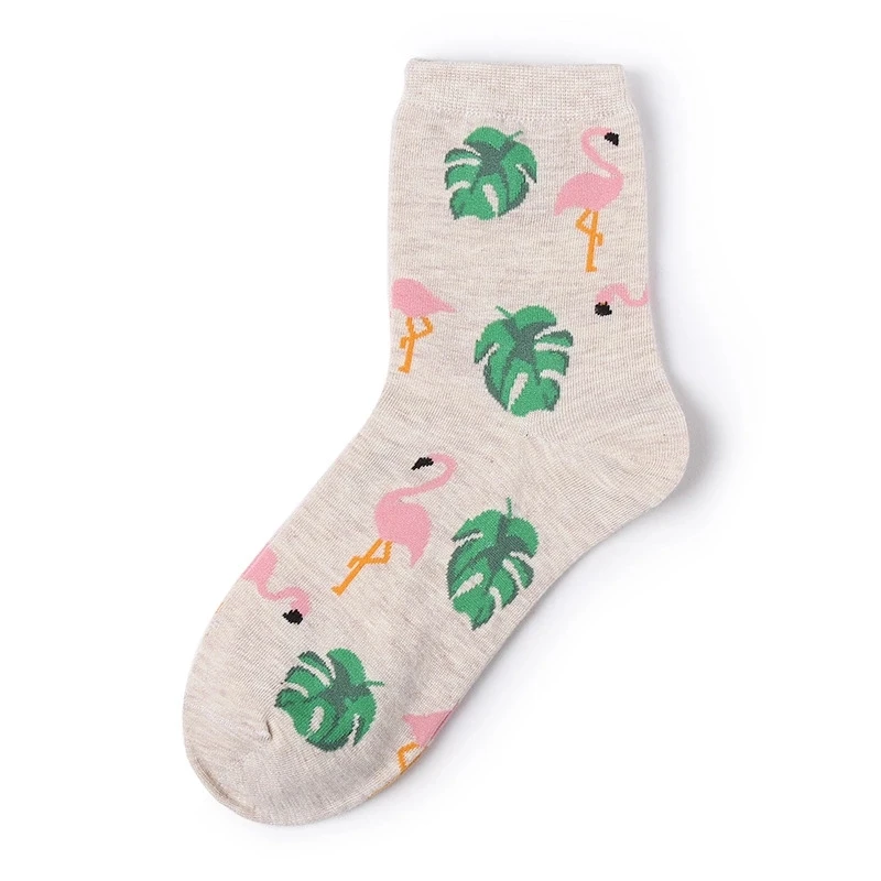 Красивые Ins ветер Фламинго креативные носки иллюстрации личности Дамы фрукты носки в трубке носки Взрывные Модели - Цвет: sock0092-4
