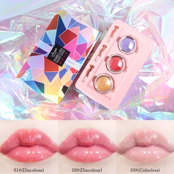 

3pcs Lip Sleeping Mask Set Lips Smooth Fine Lines Moisturizing Brighten Lip Tone Lip Mask Cream With Lip Brush-s