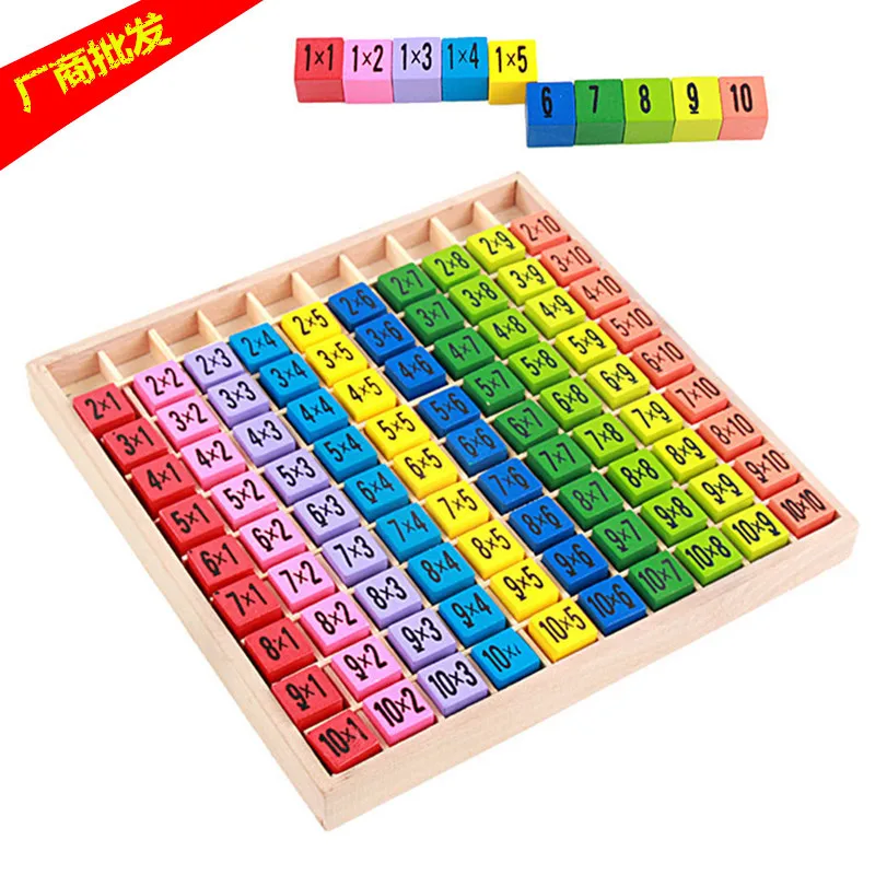 

Montessori Training Aid Wooden Nine Multiplication Formulas Table Building Blocks Children Early Childhood Educational with Numb