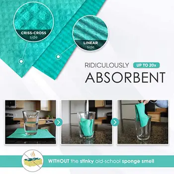 

5Pcs/Pack Super Absorbent Cleaning Cloth Cotton Kitchen Dish Cloth Tableware Household Cleaning Dishwashing Sponge Cloth Kitchen