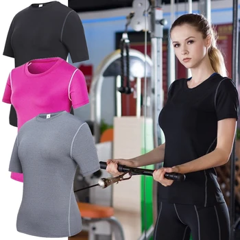 

Women Top T-shirt Sport Shirt Seamless Tops Fitness Activewear Short Sleeve Workout Shirts Quick Dry Gym Tees Running Sportswear