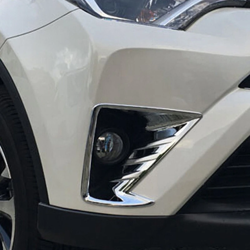 Для Toyota Rav4 автомобильный передний противотуманный светильник, крышка лампы, наклейки, литьевая рамка, Стайлинг, АБС-пластик, аксессуары
