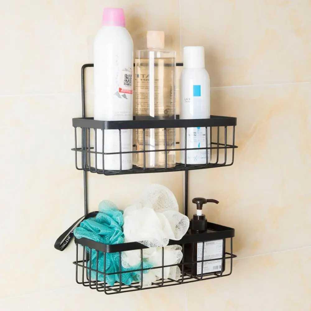 

Wall Hanging Storage Rack Nordic Style Simple Iron Rectangular Storage Basket Coffee Table Desktop Sundries Storage Basket