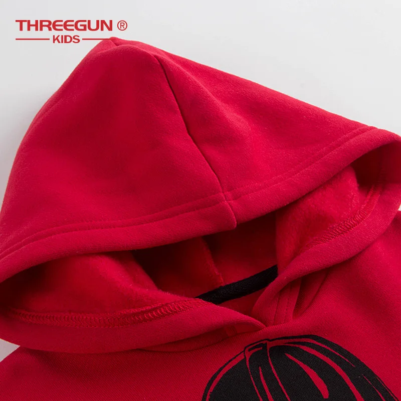 THREEGUN X Star Wars; плотные толстовки для маленьких девочек и мальчиков; худи для подростков; хлопковые Бархатные Топы; детская одежда с длинными рукавами