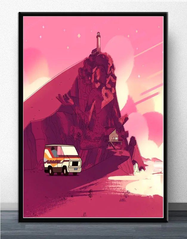 NT130 Oil Painting Hot Steven Universe Big Anime Casrtoon Poster Wall Art Canvas Picture Prints Living Garden Home Room Decor - Цвет: Цвет: желтый