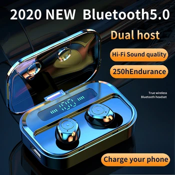 

New M7S TWS Wireless Headset Bluetooth 5.0 As a Mobile Power LED Sports Waterproof Earphones Noise Canceling Headphones