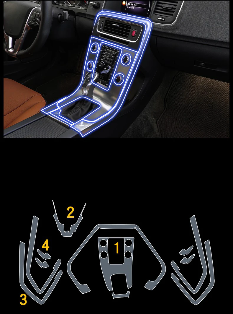 Lsrtw2017 TPU прозрачная автомобильная пленка для салона приборной панели панель передач дверная ручка наклейка для Volvo S60