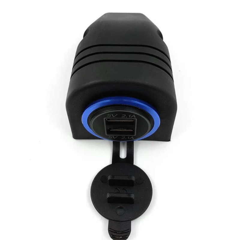 Новое 2.1A 12V 24V двойной зарядное устройство usb Закрытая основа для автомобиля грузовика мотоцикла лодки ATV qyh