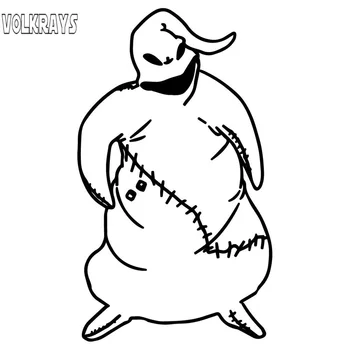 

Volkrays Creative Car Sticker Nightmare Before Christmas Oogie Boogie Accessories Reflective Vinyl Decal Black/Silver,15cm*8cm