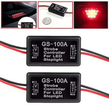 

GS-100A Flash Strobe Controller Flasher Module For Car LED Brake Stop Light Lamp 12V/24V Short Circuit Protection