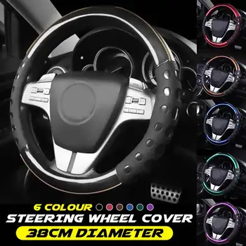 

38cm PU Leather Anti Slip Resistance Universal Steering Wheel Cover Car Auto Accessories Decor