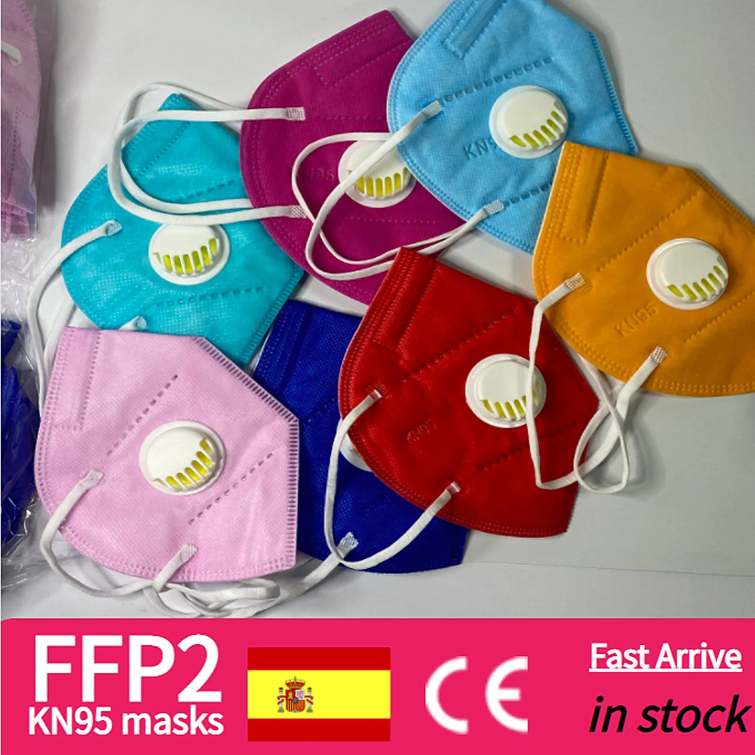 Многоразовая маска для лица FFP2 FFP3 KN95 с клапаном Пылезащитная 5 слоев защитная